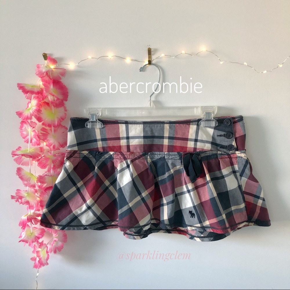 Abercrombie red, white, blue plaid mini skirt